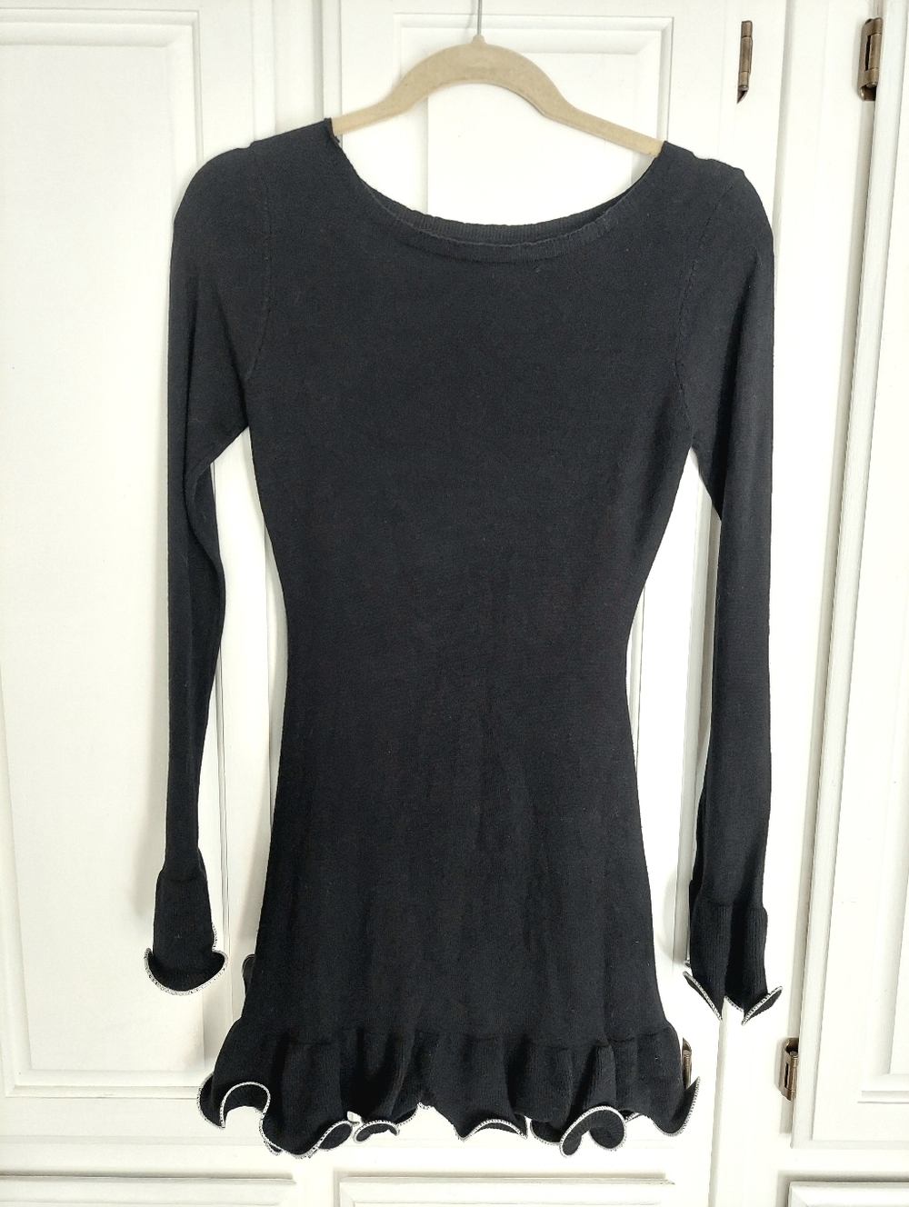 Innovare Denim Anand Asymmetric Wavy Long Sleeve Mini Dress Size S - Picture 4 of 16